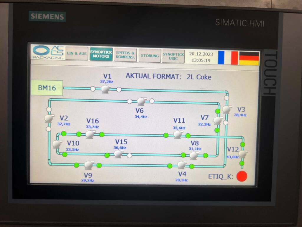 Ecran HMI Convoyeur à Air, réalisation ACCS Packaging